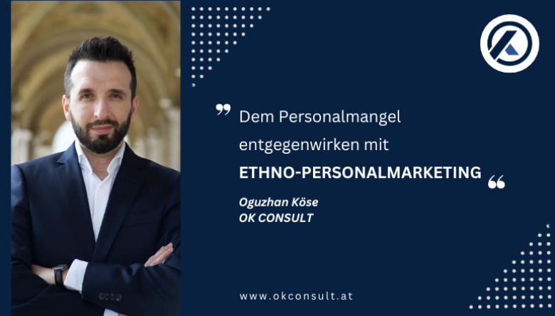 Portraitfoto und Claim von OK Consult (Bild © OK CONSULT)