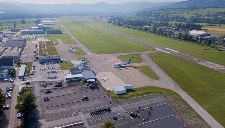 Foto vom Flughafen Altenrhein aus der Vogelperspektive (Foto © Altenrhein Luftfahrt)