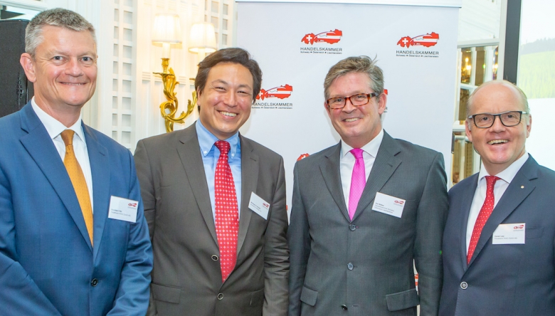 Bernhard Fäh (Privatbank IHAG Zürich AG), Mortimer Schulz (Solutions in Energy e.U.), Urs Weber (Handelskammer Schweiz-Österreich-Liechtenstein), Daniel Lipp (Privatbank IHAG Zürich AG) Bernhard Fäh, Mortimer Schulz, Urs Weber, Daniel Lipp