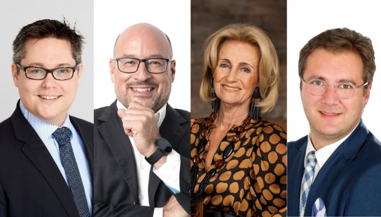 Bei der Direktionsratssitzung am 12. Dezember 2022 wurden 4 neue Mitglieder in den Direktionsrat kooptiert: v.l.n.r. Christian Diewald, Daniel Knuchel, Elisabeth Gürtler, Michael Moosleithner v.l.n.r.: Christian Diewald, Daniel Knuchel, Elisabeth Gürtler, Michael Moosleithner