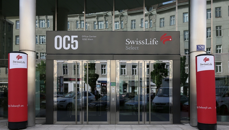 Eingangsbereich Swiss Life Select Österreich GmbH, Wiedner Hauptstraße 120-124/2.OG, 1050 Wien