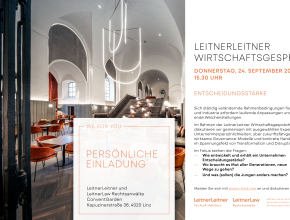 Einladung LeitnerLeitner Wirtschaftsgespräche 2026
