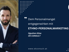 Portraitfoto und Claim von OK Consult (Bild © OK CONSULT)