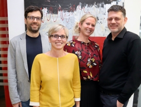 Das Team der Themenplattform „Digitalisierung“ (v. l. n. r): Mag. Dr. Matthias Firgo; Mag. Julia Bock-Schappelwein; Mag. Dr. Agnes Kügler, MSc; Dr. Werner Hölzl