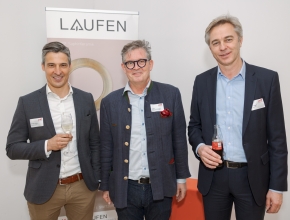 Laufen Austria Geschäftsführer Christian Schäfer, HKSÖL-Generalsekretär Urs Weber und Trimetis Vorstand Peter Laggner (c) Leadersnet / A.Felten