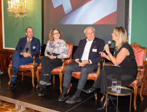 v.l.n.r.: Teodoro Cocca, Nina Wöss, Alexander Riklin, Kathrin Gulnerits © HKSÖL / Silva Guerrero