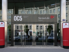 Eingangsbereich Swiss Life Select Österreich GmbH, Wiedner Hauptstraße 120-124/2.OG, 1050 Wien