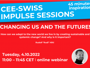 Rudolf "Rudi" Hilti ist Unternehmer, Visionär und Gründer der "The System Change Foundation". Flyer mit Daten zur CEE-Swiss Impulse Session am 4.10.2022